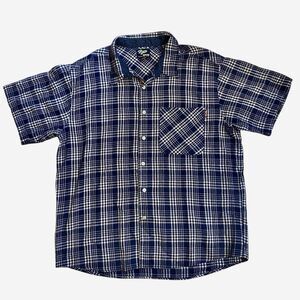 IMPAQ Sports Blue & White Plaid Short Sleeve Work Tech Shirt Men’s Size 2XL